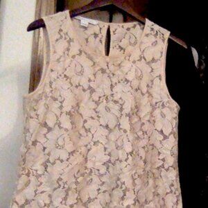 Diane Von Furstenberg Lace Shell, Generous Size 10, Blush